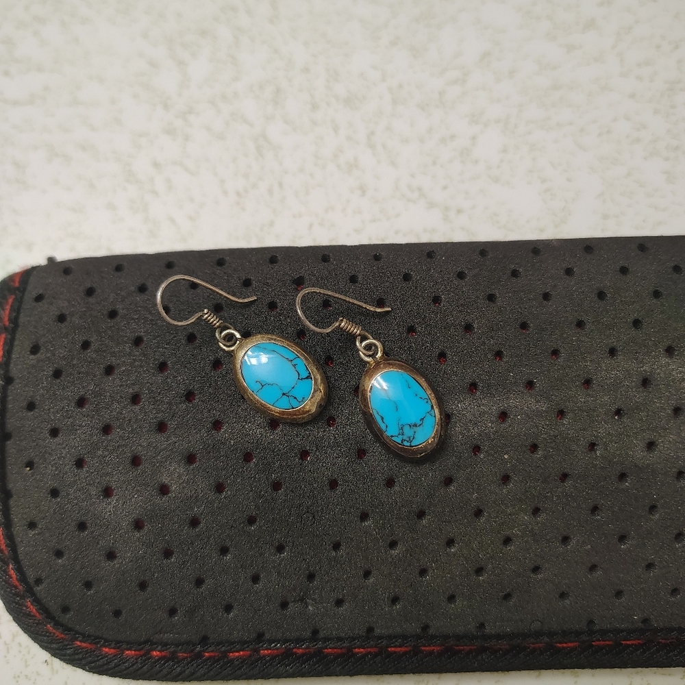 Silver 925 turquoise earrings